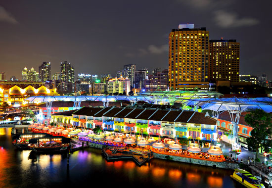 シンガポールの夜景 クラーキーエリア